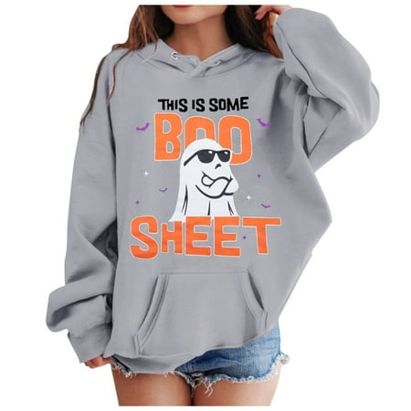 

Little Girls Sweatshirts Letter Prints Drop Shoulder Sports Tunic Tops Casual Loose Fashionbale Autumn Pullover Hoodie Sweatshirt with Pockets 9-10 Years
