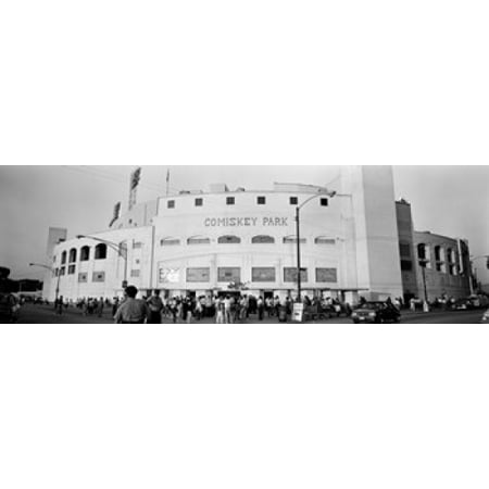 Comiskey Park Framed People outside a baseball park old Comiskey Park Chicago Cook County Illinois USA Stretched Canvas - Panoramic Images (18 x 6) ()