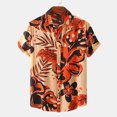 thumbnail image 2 of Camisas Vaqueras Para Hombre XXL Camiseta de manga corta con solapa y hebilla con estampado de y ocio para hombre (Orange, XL), 2 of 7