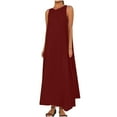 thumbnail image 2 of Coorders No Boundaries Women’s and Women’s Plus Boho Dress, Sleeveless for Summer , Wine,Size,XL, 2 of 8