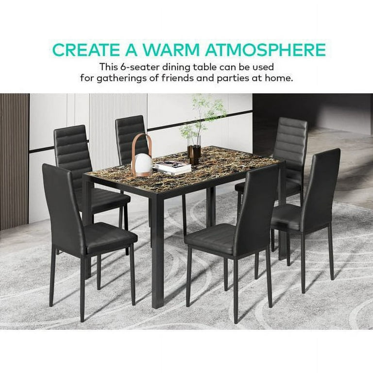 Aiho 6-Person Rectangular Kitchen Dining Table Set for Dining Room
