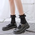 thumbnail image 2 of Calcetines tobilleros de algodón japoneses para mujeres y niñas, medias de uniforme de Color liso, estilo Harajuku, Lolita, Kawaii, con volantes y volantes, 2 of 5