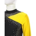 thumbnail image 6 of YONGHS Kids Girls Sparkle Ballet Dance Long Sleeve Gymnastics Leotard Sports Tumbling Bodysuit Yellow 14, 6 of 7