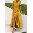 thumbnail image 2 of Vestido PRETTYGARDEN Boho Floral Cruzado Maxi Cúrcuma XXL, 2 of 8
