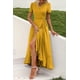 thumbnail image 2 of Vestido PRETTYGARDEN Boho Floral Cruzado Maxi Cúrcuma XXL, 2 of 8