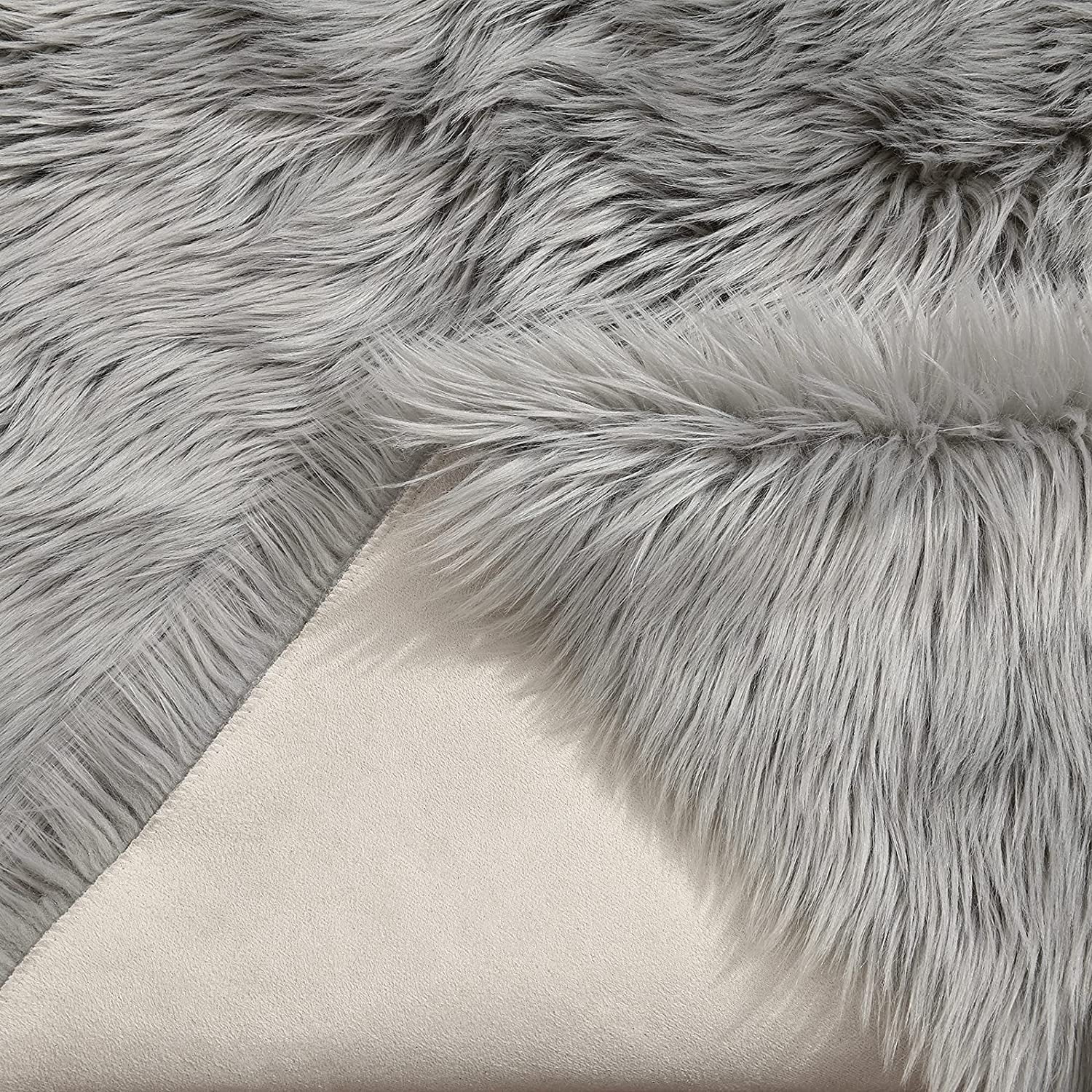 Junovo Luxury Fluffy Area Rugs Areary Rug for Bedroom Shaggy Rugs Area Carpet for Living Room Bedroom Room,2'x3',Gray