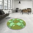 thumbnail image 4 of Ahgly Company Machine Washable Indoor Square Transitional Green Area Rugs, 4' Square, 4 of 7