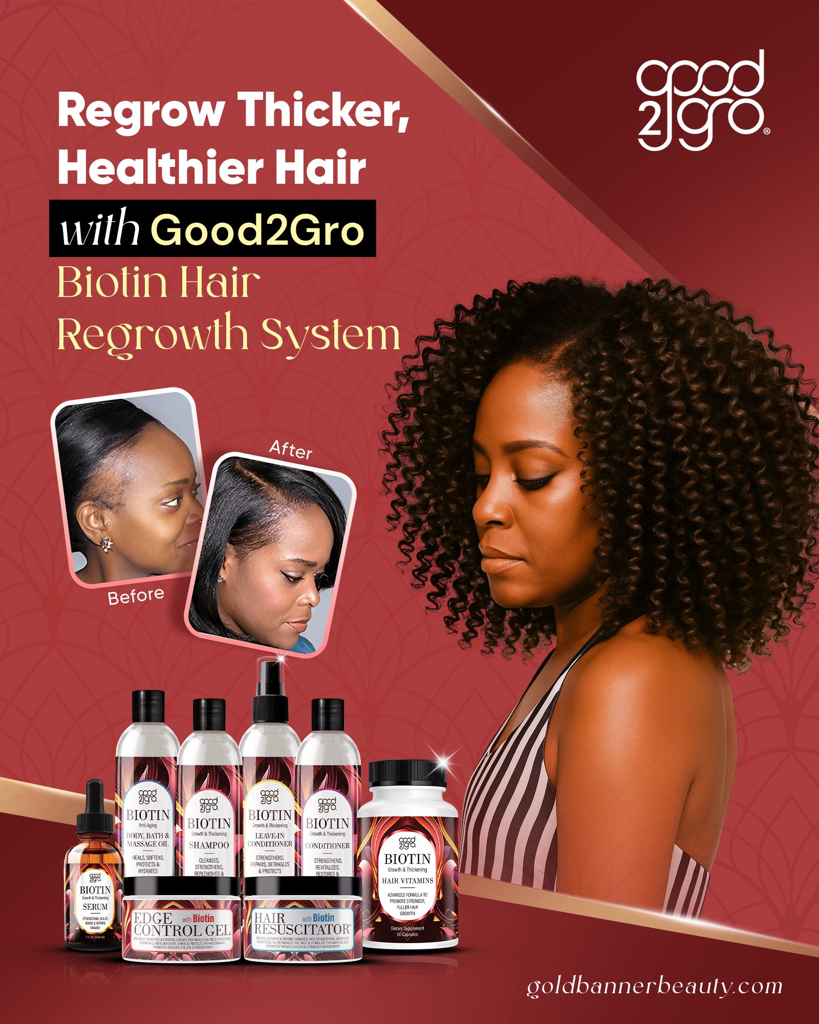 Good2Gro Biotin & Collagen Strengthening Bundle – 5-Piece Professional Set for Thicker, Fuller-Looking Hair – Infused with Mango Butter & Peppermint Oil – Vegan & Cruelty-Free