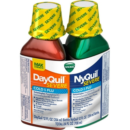 Vicks DayQuil et NyQuil sévère froide et liquide grippe, 24 FL OZ (Pack of 6)