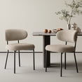 thumbnail image 1 of MALOL Dining Chairs Set of 2, Boucle Dining Room Chairs with Metal Legs & Curved Backrest & Thick Cushion, Modern Upholstered Teddy Fabric Sherpa Kitchen Side Chairs, Camel, 1 of 11