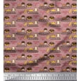thumbnail image 1 of Soimoi Crepe Silk Fabric Sleigh,Bread & Hot Dog Food Printed Fabric 1 Yard 42 Inch Wide, 1 of 1