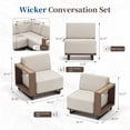 thumbnail image 2 of Bonzy Home Outdoor Wicker Sofa Set, Rattan Patio Conversation Sets - 6 Seater L-Shaped Wicker Sofa with Thick Cushions and Corner Seating, Beige, 2 of 7