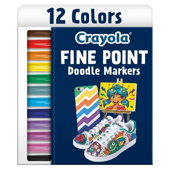 Juego de rotuladores Crayola Fine Point (12 quilates), punta fina, no tóxico