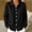 Black, variant on Women's Waffle Knit Button Down Shirt Collar Long Sleeve Casual Shacket Loose Blouse White XL