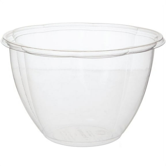 Eco-Products Clear Disposable PLA Plastic Salad Bowl with Lid, Eco-Friendly Compostable Take Out Salad Container, 48 oz, Case of 150