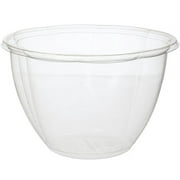 Eco-Products Clear Disposable PLA Plastic Salad Bowl with Lid, Eco-Friendly Compostable Take Out Salad Container, 48 oz, Case of 150