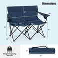 thumbnail image 3 of Double Camping Chair for 2 Person with Cup Holders, Folding Outdoor Loveseat Chair, 3 of 8