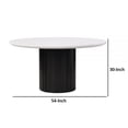 thumbnail image 5 of Benjara Jerry 54" Dining Table- Round Faux Marble Top- Black Pedestal Base, 5 of 6