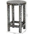 thumbnail image 3 of Elara Coastal Black and White Mother of Pearl Capiz Shell End Table$$Furniture, 3 of 9