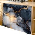 thumbnail image 2 of Marble Black Cabinet Curtain 35"Wx35"L, Dustproof Under Sink Skirt with Self Adhesive Tape, Ink Painting Art Modern Abstract Cabinet Curtain Cover for Kitchen Sink, Bathroom Vanity, Laundry Room, 2 of 9