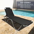 thumbnail image 7 of EasyGo Product Chaise Lounger – Aluminum Sun Lounge Chair – Adjustable Outdoor Patio Beach Porch Swing Pool-Five-Position Recliner-Lightweight All Weather, Black 2 Pack, 7 of 7