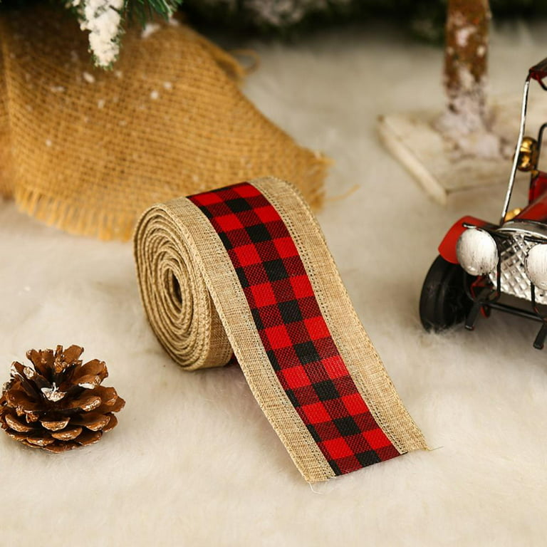 Christmas Ribbon Raffia Ribbon for Gift Wrapping Red Green Kraft Strings  Wrapping Twine Ribbon for Christmas Decoration 6 Rolls 393.7 Feet