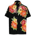 thumbnail image 5 of HAPPY BAY Men's Funky Beach Party Tropical Floral Shirts Short Sleeve Button Down Hawaiian Shirt for Men L Apricot, Retro Hibiscus, 5 of 6