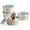 Beige (with Lid)-12 oz, variant on White (with Lid) 16 oz Porcelain Ramekin Set of 4 for Baking and Storage