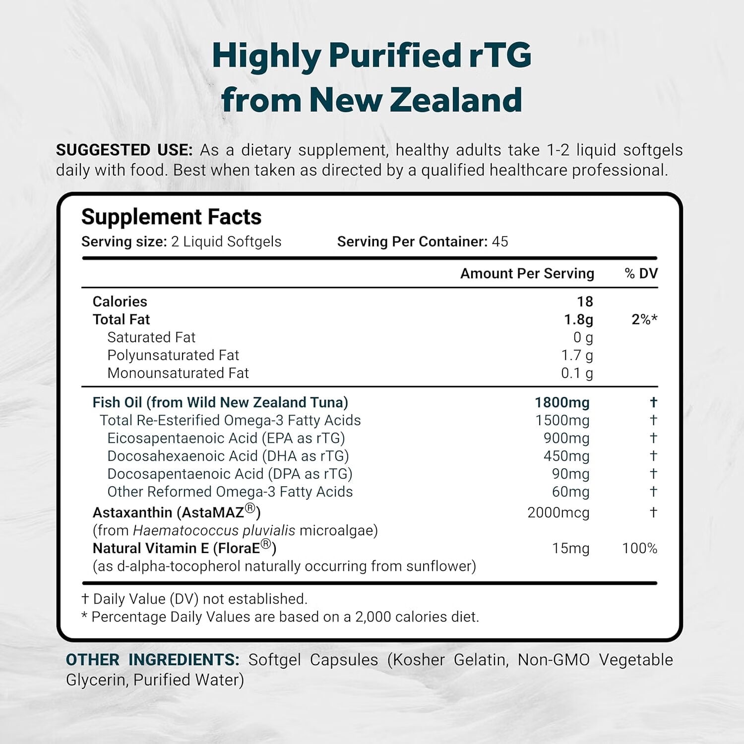 Naturalis Ultra rTG Omega 3 Fish Oil 1800mg from Wild New Zealand Tuna | IFOS Certified & Sustainably Sourced | Full Spectrum Omega3s EPA, DHA & DPA | 90 Softgels