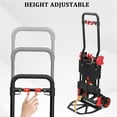 thumbnail image 3 of TUFFIOM Folding Hand Truck, Dolly Cart 330 lbs Capacity 2-in-1, Foldable Hand Truck with Retractable Handle and 4 Rubber Wheels, Hand Cart Dolly for Shoping, Office, Travel, Moving, 3 of 9