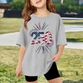 thumbnail image 2 of FYDUU T-Shirts Filles 4 Juillet T-Shirts Été T-Shirts Oversize T-Shirts Graphiques Jour de l'Indépendance T-Shirts Col Rond Manches Courtes T-Shirts Décontractés Hauts Polyvalents, 2 of 4
