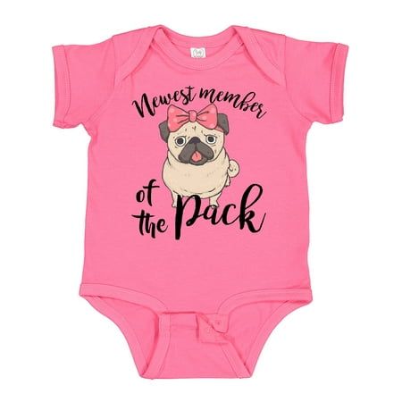 

Inktastic Pug - Newest Member of the Pack Girls Baby Bodysuit