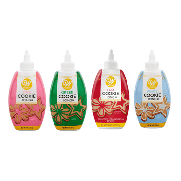 Wilton Cookie Icing Variety Pack (Red, Green, White, Pink)