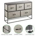 thumbnail image 4 of mDesign Wide Modern 5-Drawer Storage Dresser Unit, Sturdy Steel Frame, Wood Top, Easy-Pull Wood Handles/Fabric Bins, Organizer for Bedroom, Hallway, Entryway, Closet, Margot Collection, Black/Dk Gray, 4 of 7