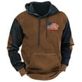 thumbnail image 3 of DODADAWANJ Mens Color Block Hoodie USA Flag Graphic Drawstring Hoodies Big and Tall Long Sleeve Pullover Sweatshirt for Travel Vacation Daily M, 3 of 4