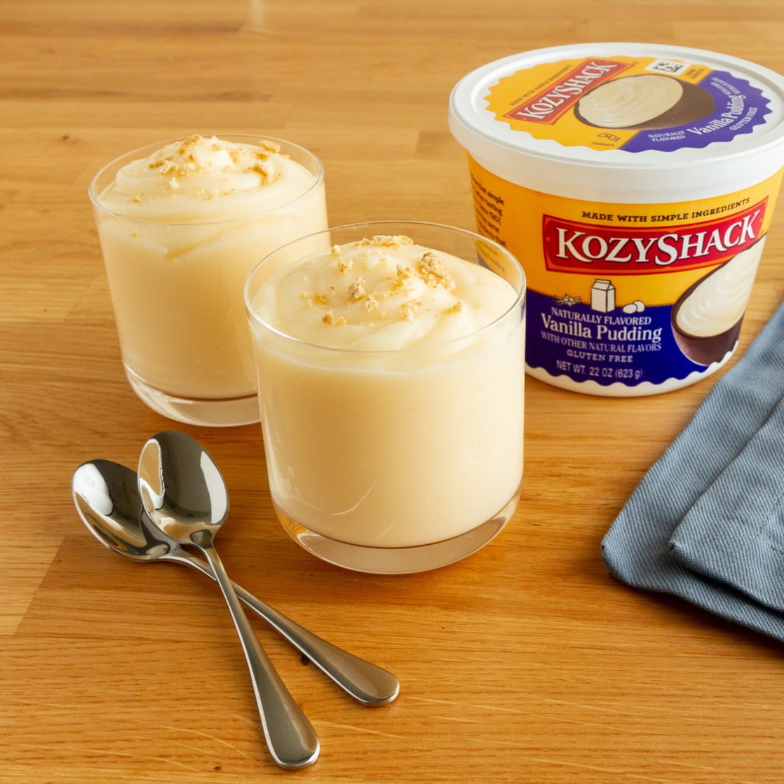 Kozy Shack Vanilla Pudding, Gluten Free Dessert, 22 oz Tub
