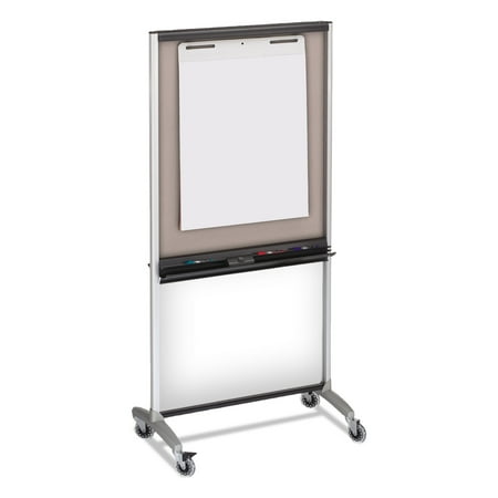 Quartet Total Erase 3-In-1 Presentation Easel, 33 x 39, White Surface, Silver Frame
