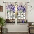 thumbnail image 3 of Purple Flower Lavender Kitchen Curtain Farmhouse Vintage Country Rustic Wood Barn Inspirational Small Short Tier Cafe Curtain Quote Bathroom Window Treatment Drapes Decor(27.5W X 39L 2 Panel), 3 of 6