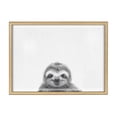 thumbnail image 2 of Kate and Laurel Blake Sloth Framed Printed Glass Wall Art by Simon Te of Tai Prints, 18x24 Natural, Chic Dry Erase Glass Wall Decor, 2 of 6
