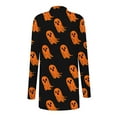 thumbnail image 3 of Wensltd Women's Halloween Cardigan Pumpkin Cat Print Long Sleeve Open Front Outwear Coat Tops, 3 of 6