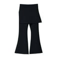 thumbnail image 5 of WhouRiu Big Girl's Pants High Waist Flare Leggings Two Piece Stretchy Athletic Yoga Bottoms Pants for Teen Black,Size 12-13 Y, 5 of 5