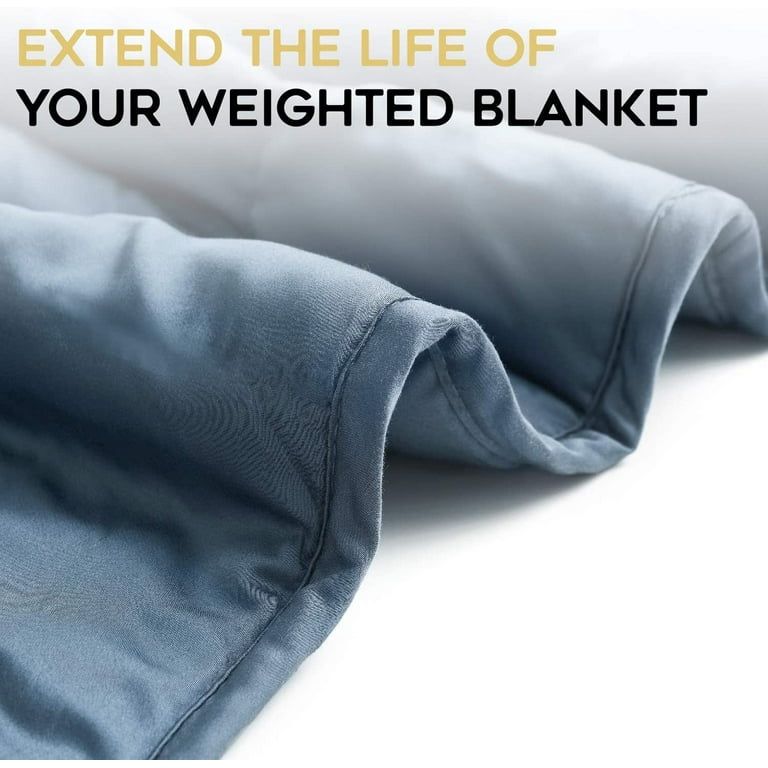 YnM Bamboo Duvet Cover for Weighted Blankets 80 x87 Blue Grey Print Walmart