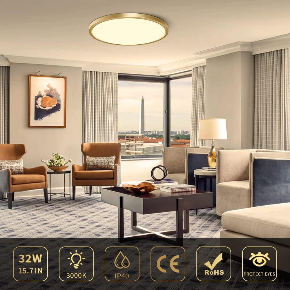 Flush Mount Ceiling Light Fixture , IP40, Flat Modern LED Ceiling Lights for Bedrooms, Living Rooms, Bathrooms, Stairwells
