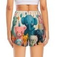 thumbnail image 2 of Lsque Cute Animal Party Printed Women's Running Shorts with Liner Pockets,Elastic Quick Dry Workout Athletic Gym Yoga Shorts,Womens High Waist Shorts-X-Large, 2 of 9
