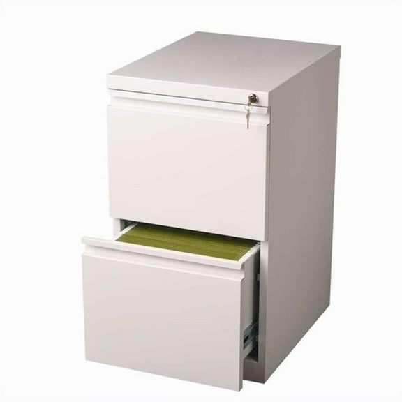 Hirsh Industries 20" Deep 2 Drawer Mobile File Cabinet File in White CA3