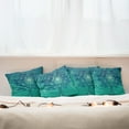 thumbnail image 4 of Ambesonne Teal Throw Pillow Cover 4 Pack, Tree with Shapes, 24", Petrol Blue Green, 4 of 5