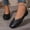 Black, variant on YOUYEDIAN Loafers for Women Fashion Square Toe Low Heel Comfy Versatile Slip On Leather Fltas Casual Outdoor Dress Shoes