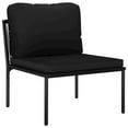 thumbnail image 3 of vidaXL 3 Piece Garden Lounge Set with Cushions Black PVC, 48594, 3 of 12