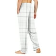 thumbnail image 4 of JGNGSHN Men's Wide Leg Pajamas Pants Drawstring Elastic Waist Plaid Lounge Pants Pjs Bottoms with Pocket Casual Fashion Trousers, 4 of 8