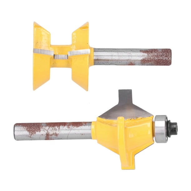 Spptty 2PCS 8mm Shank 120 Degree Combined Tenon Cutter Woodworking